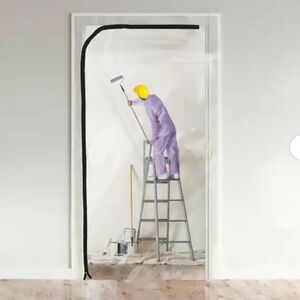 Wellco 48 in. x 86.4 in. Plastic Dust Barrier Zipper Door Kit L-type Other Scree